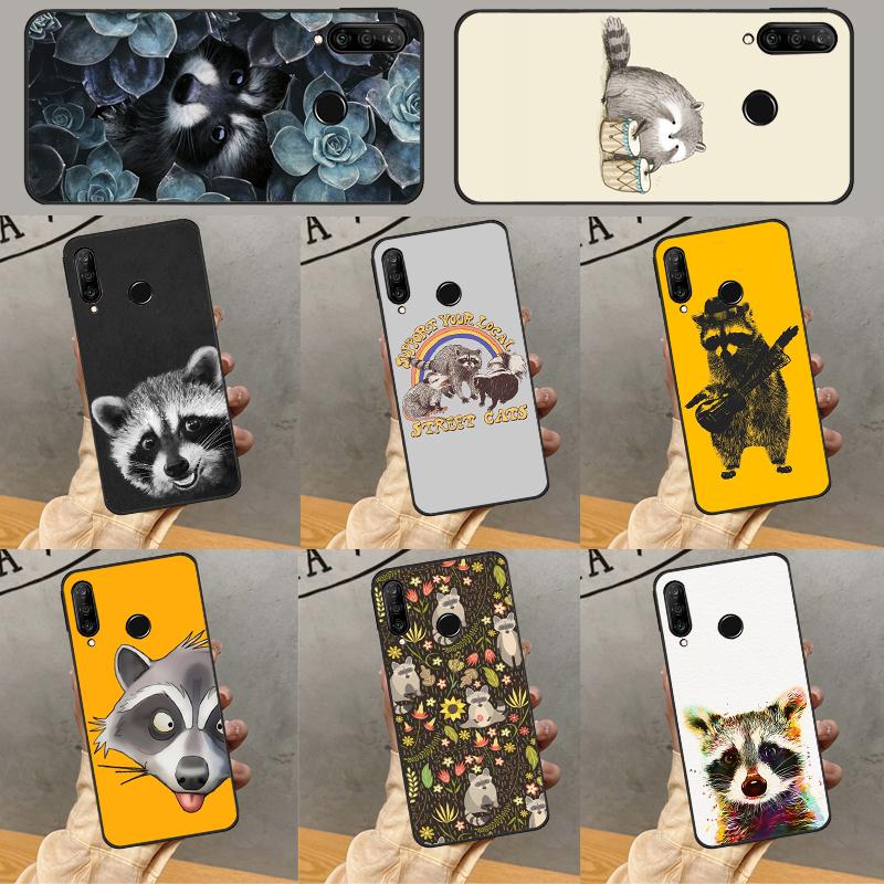 Cute Raccoon For Huawei Nova 12i 12s 11i 8i 7i 9 10 SE Y90 Y60 Y70 Y72 Y61 Y91 P30 P40 Lite P60 Pro Case
