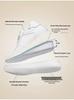 Men's Autumn White Cowhide Sneakers: New Fashion, Thick Sole, Hidden Height Boost, Breathable Round Toe Sports Design
