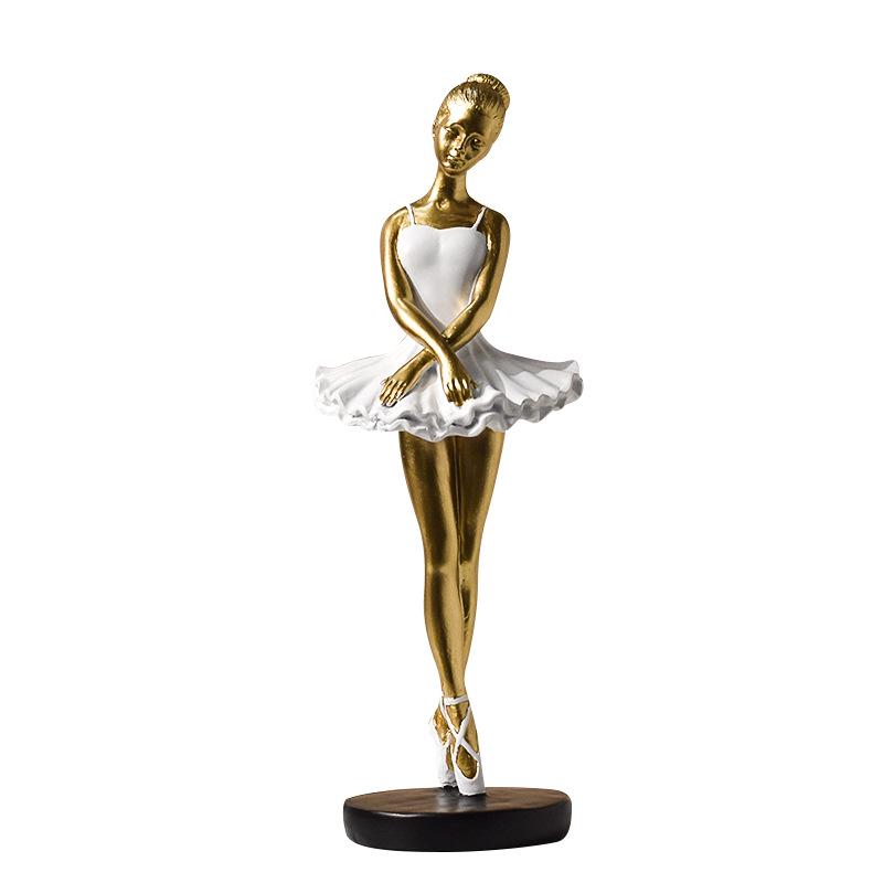 Ballet Dance Pose Resin Sculpture: Commemorative Figurine and Gift Decoration