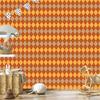 Autumn Plaid Wallpaper Orange and Gold, Peach Background 50x1000