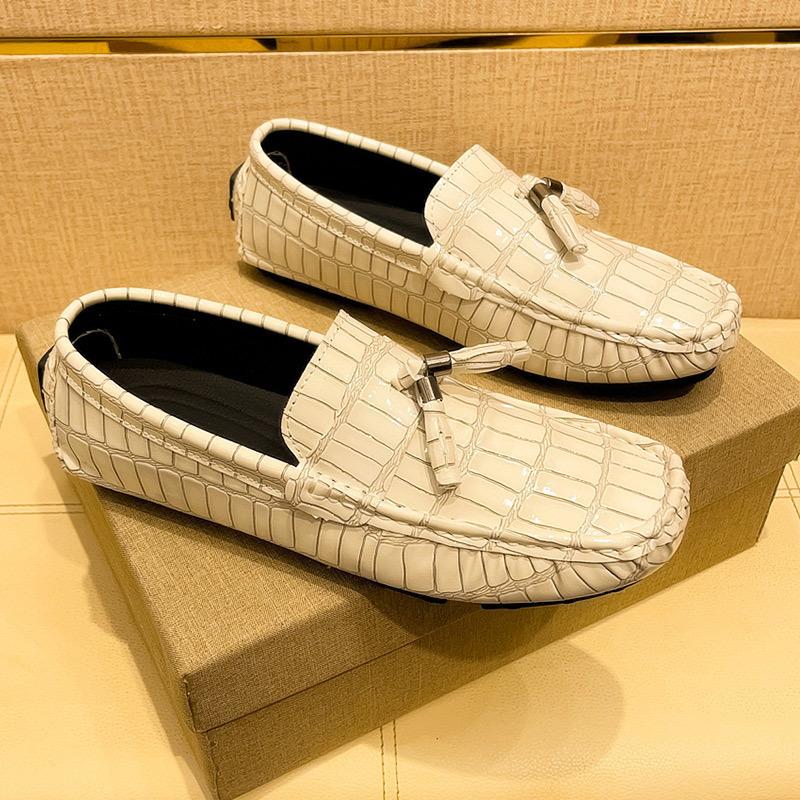 Pacecraft Shoes Men's Driving Loafers, Soft Microfiber Leather with Metal Decoration, Breathable & Comfortable, 4 Colors, Sizes 39-48