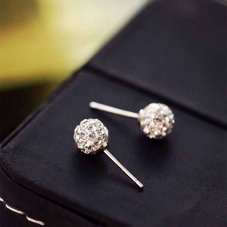 

Серьги-пусеты в виде сферы, покрытые бриллиантами, стерлинговое серебро S925, позолоченные, легкая роскошь, универсальный дизайн для женщин. 925 Sterling Silver