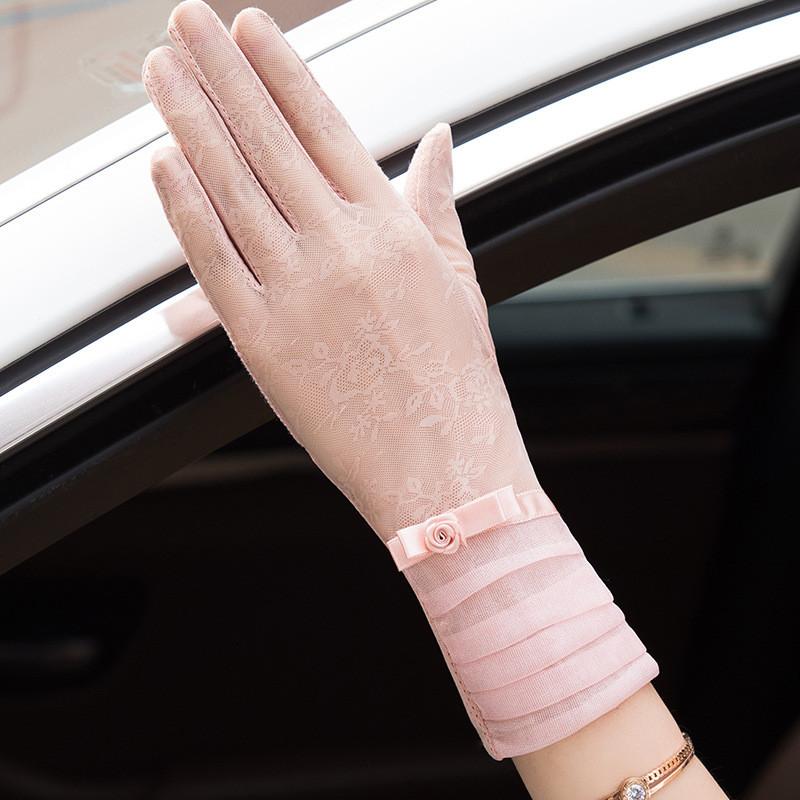 Womens Uv Sun Protection Gloves With Breathable Ice Silk For Driving And Outdoor Activities