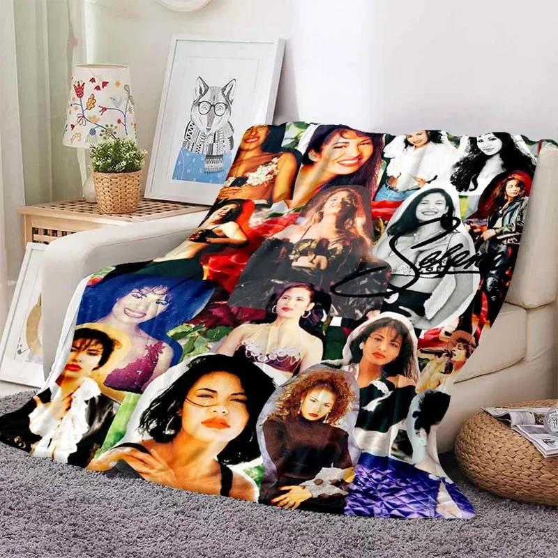 Selena Quintanilla Sakura Beauty Blankets Fleece Textile Decor Multifunction Soft Throw Blankets for Sofa Outdoor Quilt