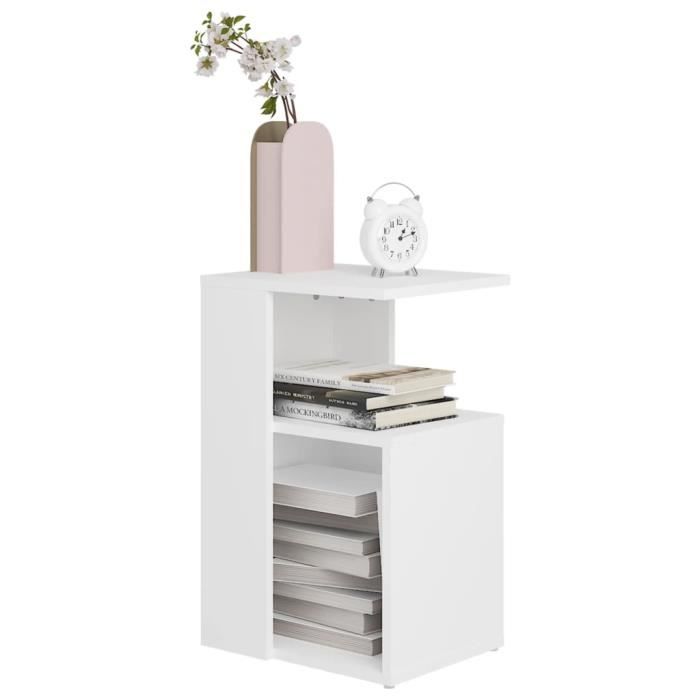 VidaXL Side Table White 36x30x56 Cm Chipboard