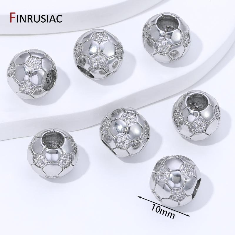 14K Gold Plated Brass 10mm Football Shape Spacer Beads Jewelry Making,Separator For Beads,DIY Jewelry Making Accessories