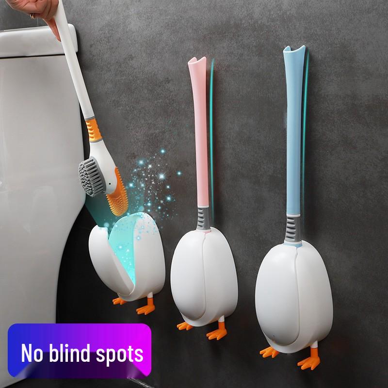 Yellow Duck Silicone Toilet Brush - Punch-Free Dead Angle Cleaner