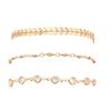 Fashionable And Elegant Foot Jewelry For Women 3Pcs Gold Anklets Gold Ankle Bracelets Adjustable