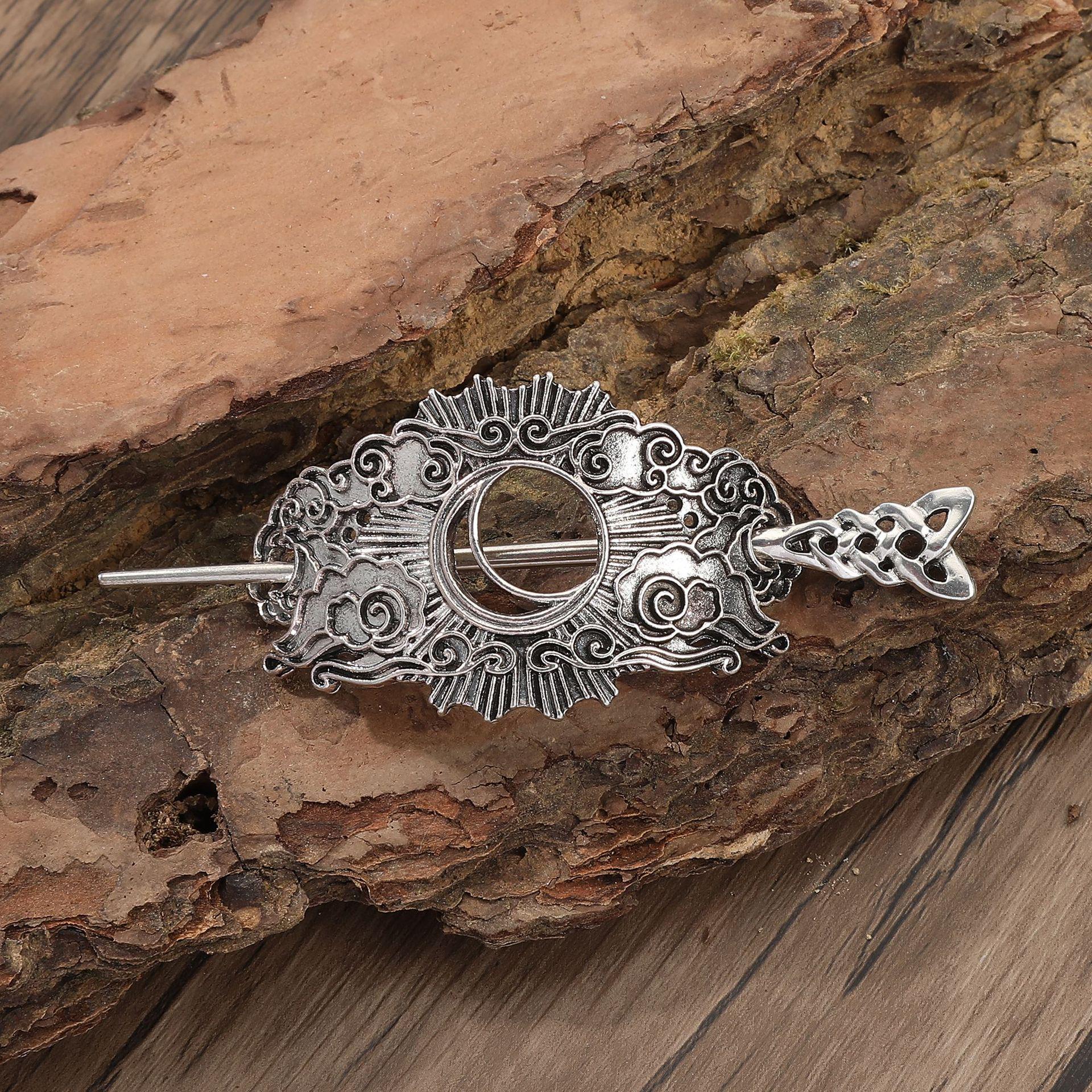 

Заколка для волос «Полумесяц викинга» - Палочка для волос с кельтским узлом для вечеринок в норвежском стиле