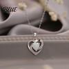 Colorful Stone Pendant Faux Crystal Heart Infinity Necklace Sparkly Rhinestone