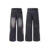 Unisex Distressed Wide Leg Straight Jeans Men Women Mid-Rise Relaxed Fit Cotton Denim Pants Washed Vintage Style