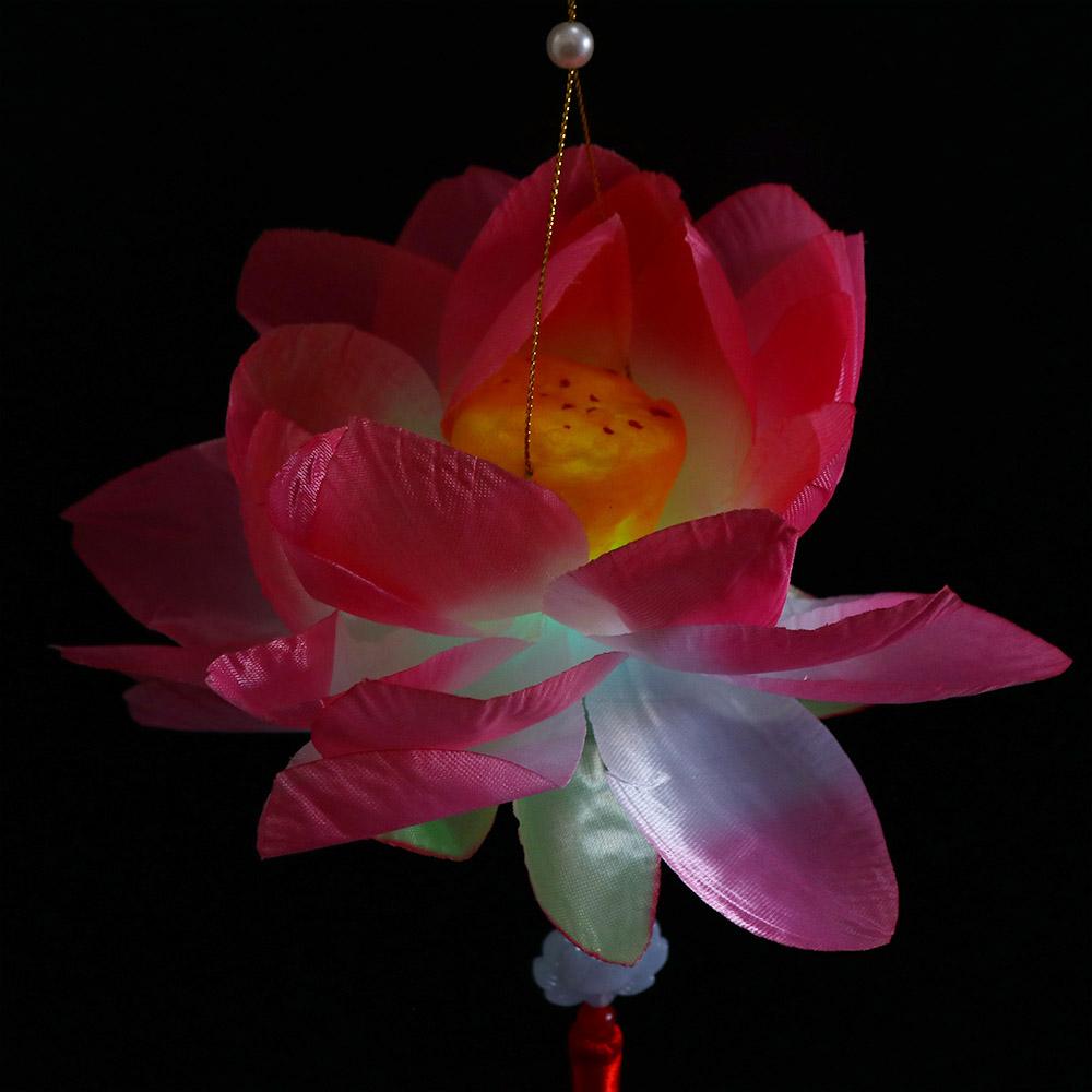 Glowing Flower Lantern Portable Lotus LED Lantern Lotus Light Mid-Autumn Lantern Festival Lantern