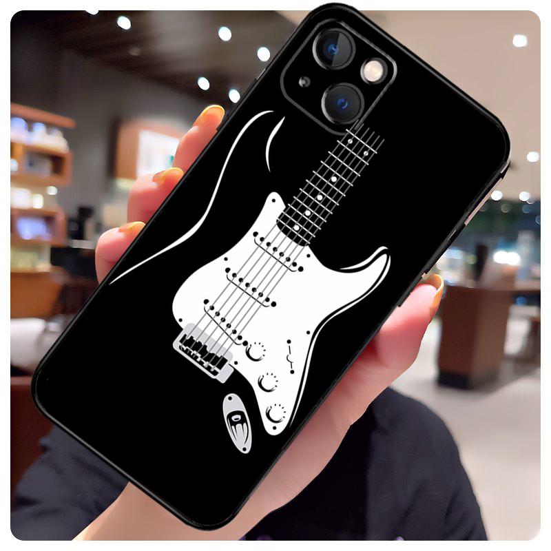 Guitar Music Art Case For iPhone 16 13 14 11 12 15 Pro Max X XR XS Max Plus 14 Plus Back Cover