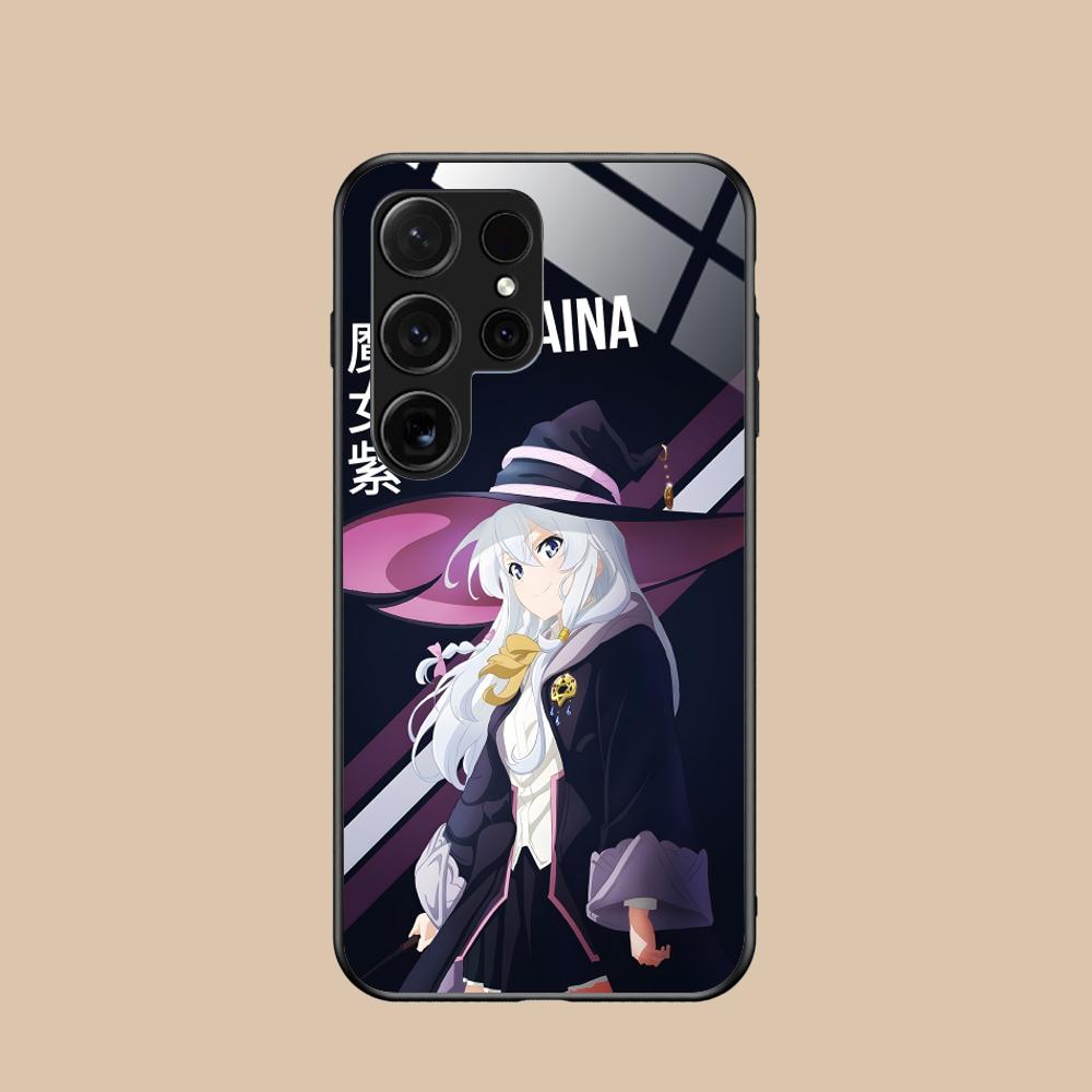 Wandering Witch Elaina Glass Mobile Phone Case for Samsung Galaxy A56 55 54 53 52 51 36 35 34 23 16 15 5G Colorful Cover