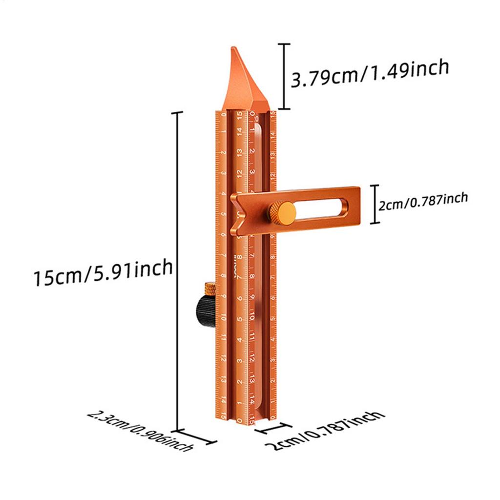 Woodworking Ruler 4-Sided Magnetic Tool Metal Precision Ruler for Carpenter Carpentry Construction Miter Cutting Working Tile
