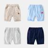 Summer Boys' Shorts Children's Knee-Length Shorts Baby Loose Solid Color Casual Pants Toddler Letter Embroidery Children's Pants