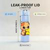 1PC Cow Cartoon Pattern 750ml Color Plastic Sports Water Bottle Leakproof Flip Straw Lid Suitable for Sports Office Home Use