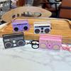 Vintage Tape Recorder Keychain Small Recording Music Box Pendant Keyring Backpack Ornament for Birthday Couple Present