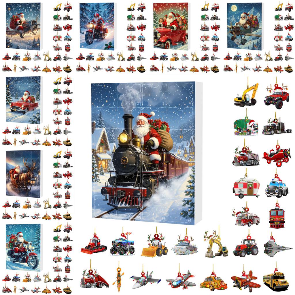 Christmas Countdown Blind Box With Santa Claus Acrylic Hangings For Holiday Decor And Gift Giving