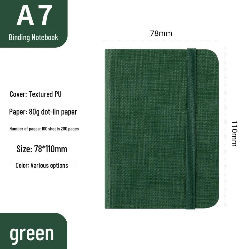 A7 Portable Mini Notebook with Strap - Custom Logo Pocket Book for Office