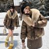 Donna Neve Caldo Cappotti Invernali Cotone Imbottito Piumino Streetwear Collo in Ecopelliccia Spesso Corto Imbottito Cotone Donna Base
