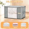 Ohbien Set of 6 Clothing Storage Cases, 60 X 40 X 35cm, Large Capacity 84L, Non-Woven Fabric, Dustproof, Breathable, Foldable, with Transparent Window