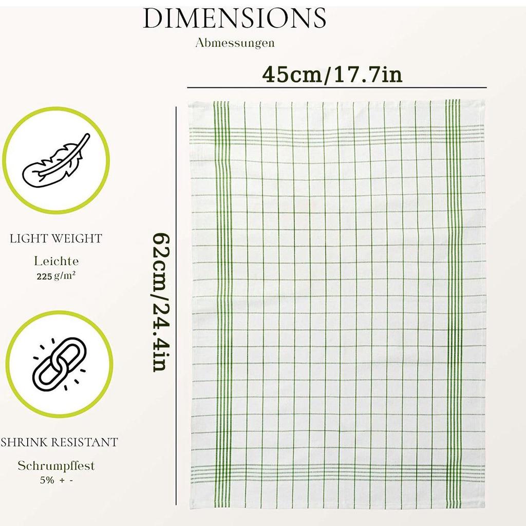 6/12Pcs Kitchen Towels, HOOHNICE, Classic Plaid Dish Towel Scouring Pad