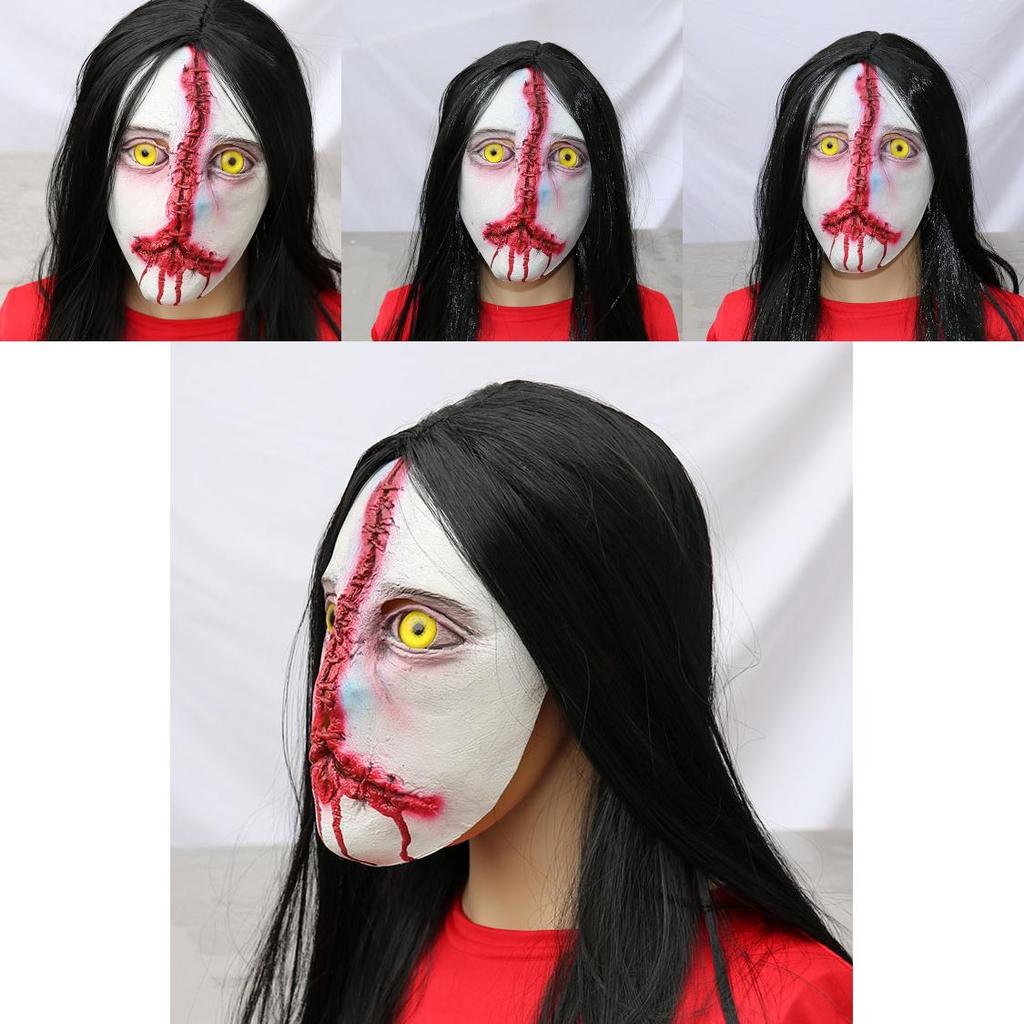 Halloween Horror Props Ghost House Escape Room Npc Latex Mask For Adults