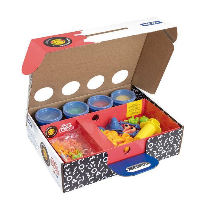 Jouet créatif - milan - coffret pâte à modeler monsieur heureux - enfant 3 ans et plus - multicolore et bleu