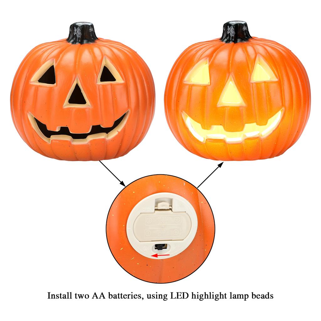 1pc 8in 21×19.5cm Halloween Easter Face Funny Hallow Pumpkin Lights Decorate Holiday Decorations