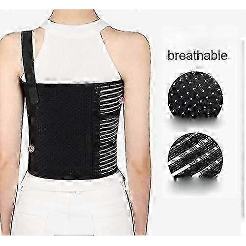 Rib Brace Broken Rib Belt, Chest Brace Elastic Rib Support Brace for Men and Women, Chest Binder to Reduce Rib Cage Pain(M 29" to 38")