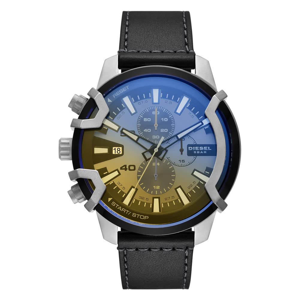 Diesel Griffed Strap Men s Chronograph, Silver, Standard,