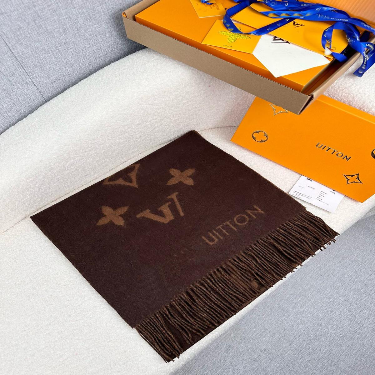 Двусторонний кашемировый шарф с NFC-чипом, 180x45 см, роскошный шарф с принтом букв в подарочной коробке, теплый и мягкий зимний шарф для мужчин и женщин