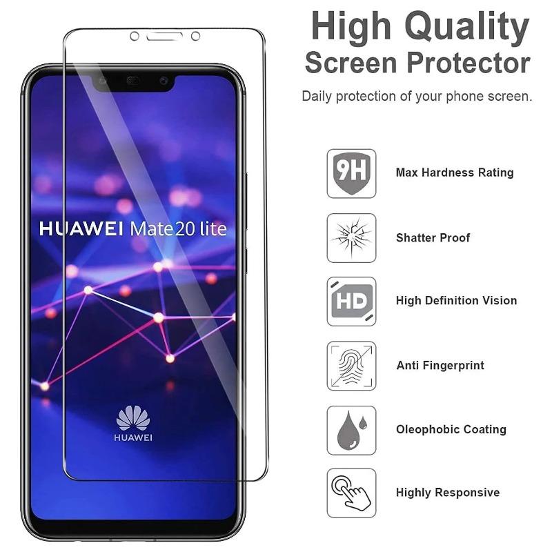 4Pcs Tempered Glass For Huawei Mate 20 Lite Screen Protector Glass Film