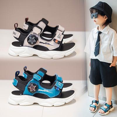 Boys Sandals Summer Middle and Big Children Handsome Non-slip Soft Bottom Children Beach Shoes