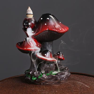 Resin Backflow Incense Burner Home Decoration Creative Mushroom European High Mountain Flowing Water Backflow Incense Burner