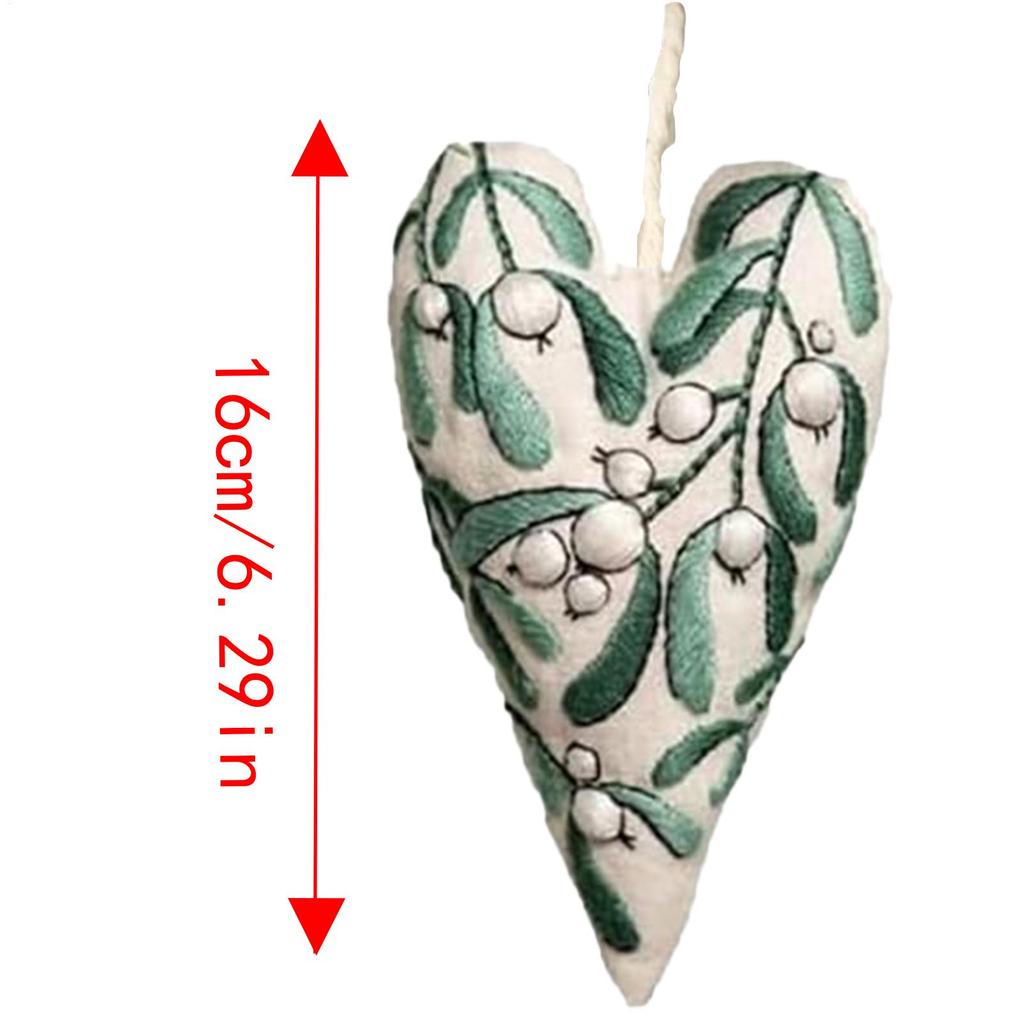 Anfänger Stickset Herzförmiger Weihnachtsanhänger Stickübungssets Komplettset Kunsthandwerk für Senioren Erwachsene Jugendliche