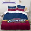 Cleveland Cavaliers Pattern Bedding Set Quilt Cover Pillowcase Home Decor Gift (1 * Duvet Cover + 2 * Pillowcase, Without Core)