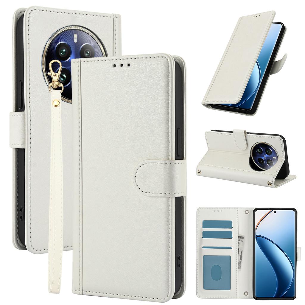 SY-003 For Realme 12 4G/12+ 5G/Narzo 70 5G/Narzo 70 Pro 5G/P1 5G Case PU Leather Phone Wallet Cover with Hand Strap