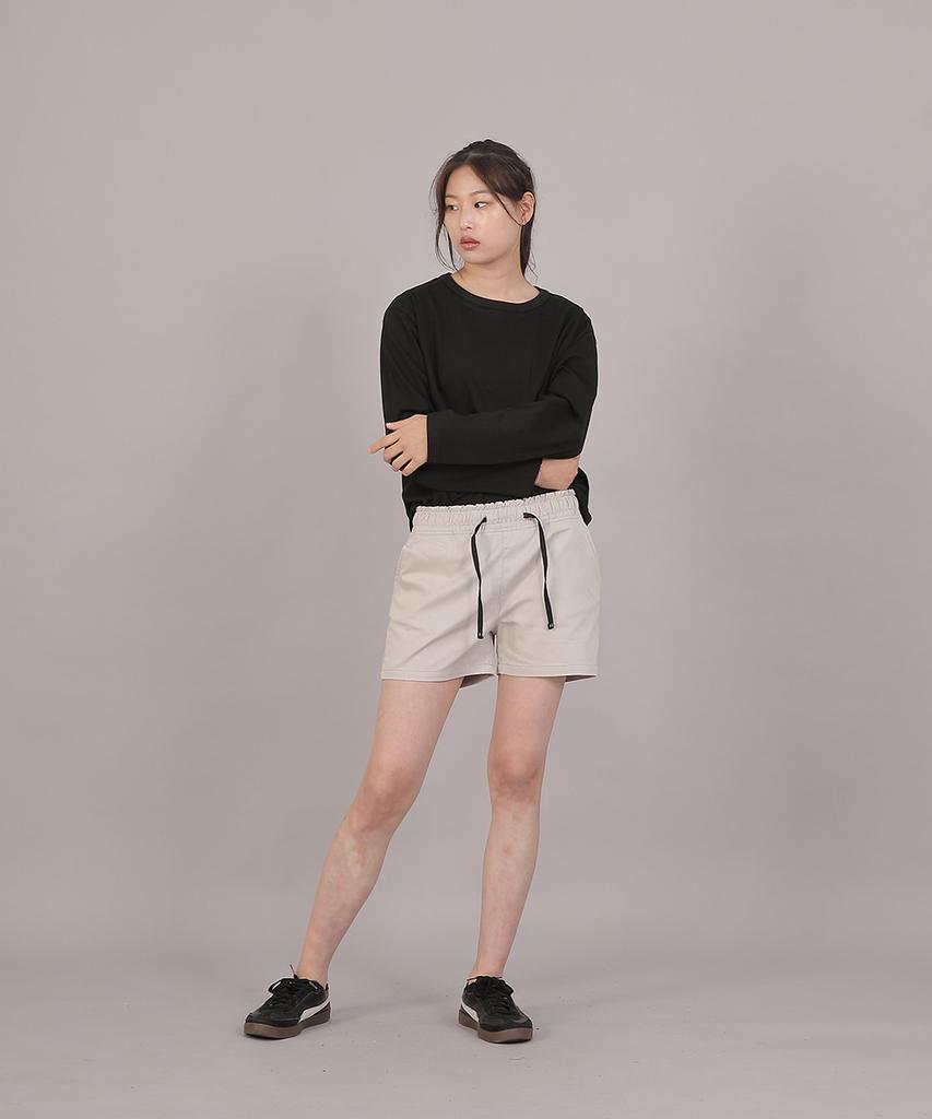 SAINTCREW Cotton Elastic Waist Shorts Cbs-387 Oatmeal