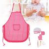DIY Kid Cooking Baking Set Kitchen Role Play Apron Children Cooking Toys GiftRed Plaid Kitchen Baking Set 11pcs