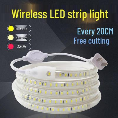 220V Wasserdichte 2835 LED-Streifenleuchte, 20 cm lang, zuschneidbar, Außen-Deckenbeleuchtung.