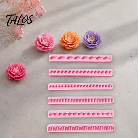 Cake Decoration Cutters 6Pcs Polymer Clay Flower Petal Cutter, 6 Shapes 3D Making Professional Fondant Molds Tool, Handmade Plastic Crafting Tools for
