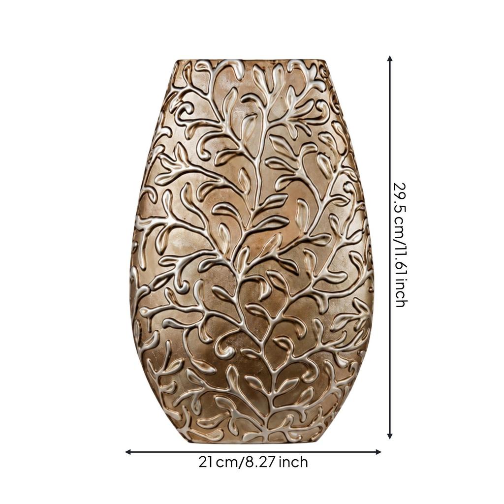 Botanical Vase Elegant Embossed Decorative Textured for Dining Table Centerpiece, Living Room