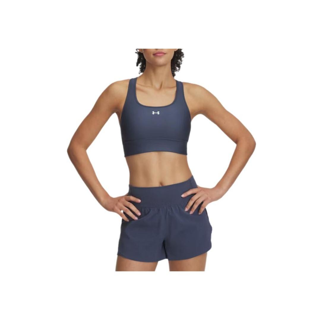 Under Armour Crossback Longline Fashion Comfortable Trendy Simple Sports Bra Women underwear Gray Blue 1377916-044 XL