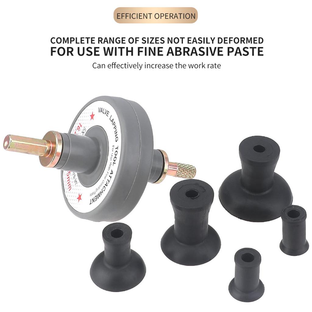 Ventileinschleifwerkzeug-Set, Ventileinschleifaufsatzwerkzeug für Bohrmaschine, Kleinmotoren-Ventileinschleifset mit 5 Saugplatten