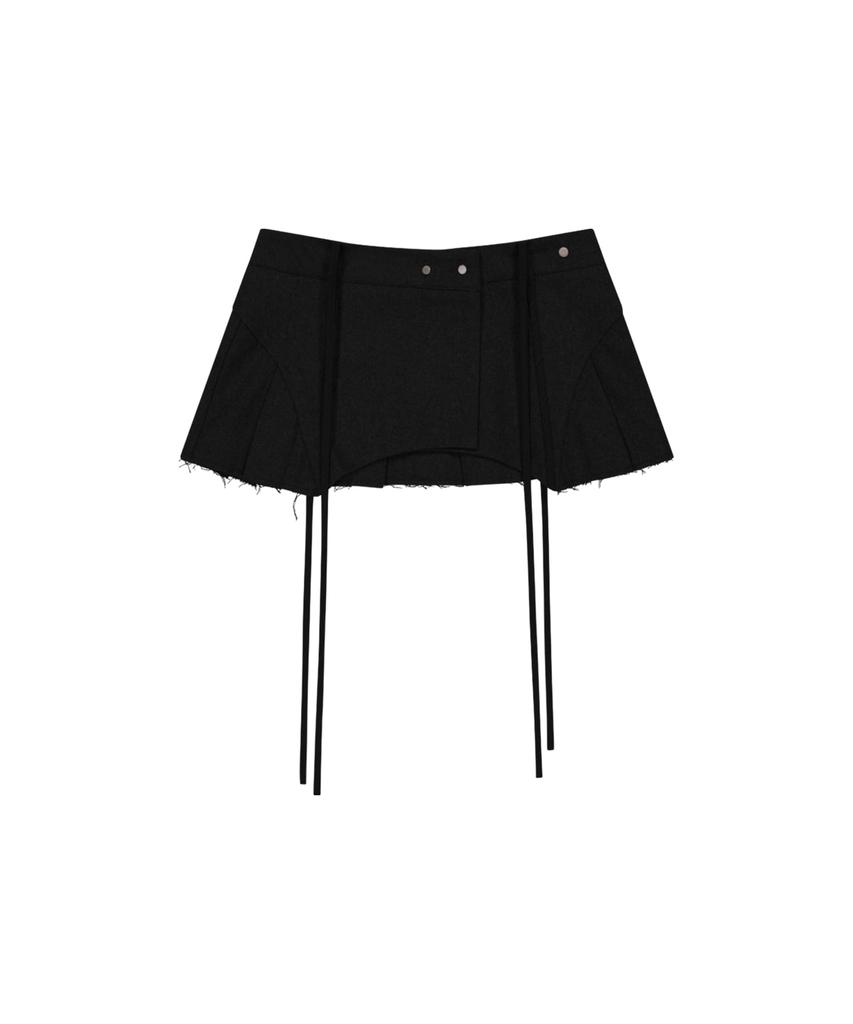 Ohos Layered Wool Skirt / Black
