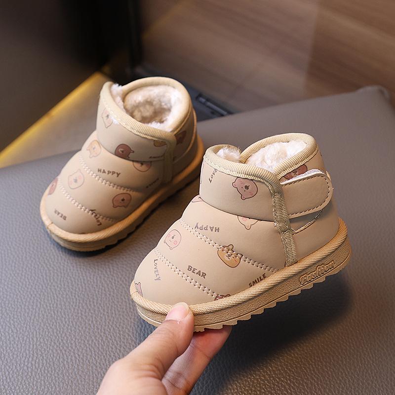Warm Plush Snow Boots: Waterproof, Thick Cotton Shoes for Toddlers (Boys & Girls, Ages 1-6)