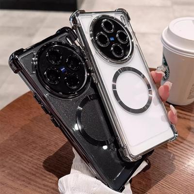 Pro X300Pro Pokovený Průhledný TPU Magnetický Kryt pro VIVO X300 X200 FE Pro mini X100 S Ultra Měkký Silikonový Kryt Objektivu Nárazuvzdorný Kryt