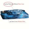 3pcs Fashion Beding Set Blue Tiger 3D Print Comfortable Breathable Soft Duvet Cover King Quen Twin Single Sized Dimensions Young Boys Birthday Gift